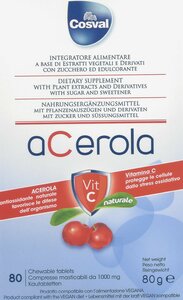 Acerola mit Vitamin C – Natürlicher Immun‑Boost - | 80 Kautabletten Cosval 